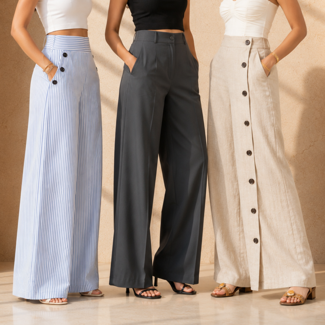 3 Women's High Waist Trousers ( T3 )