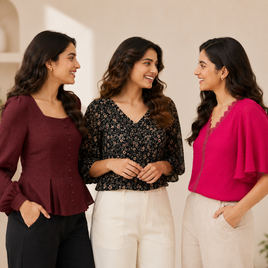 3 Women's Casual Western Tops ( CW-3 )