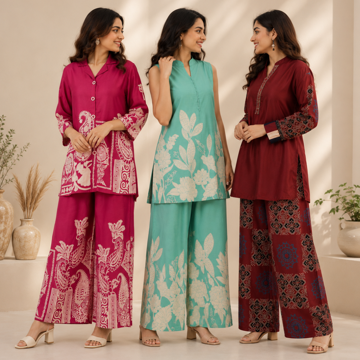 3 Women's Printed Co-Ord Set Collection ( P3 )