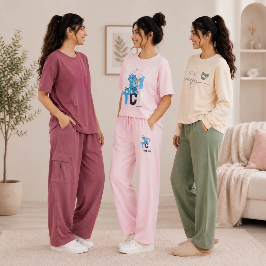 Women's Daily Wear T-Shirt with Trouser ( T3 )