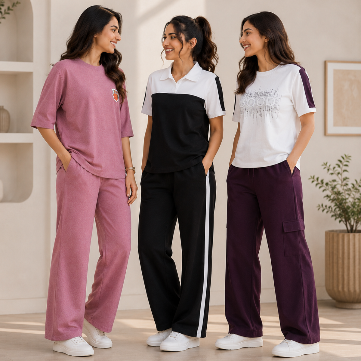 3 Women's T-Shirt with Trouser | Casual Wear ( T3 )