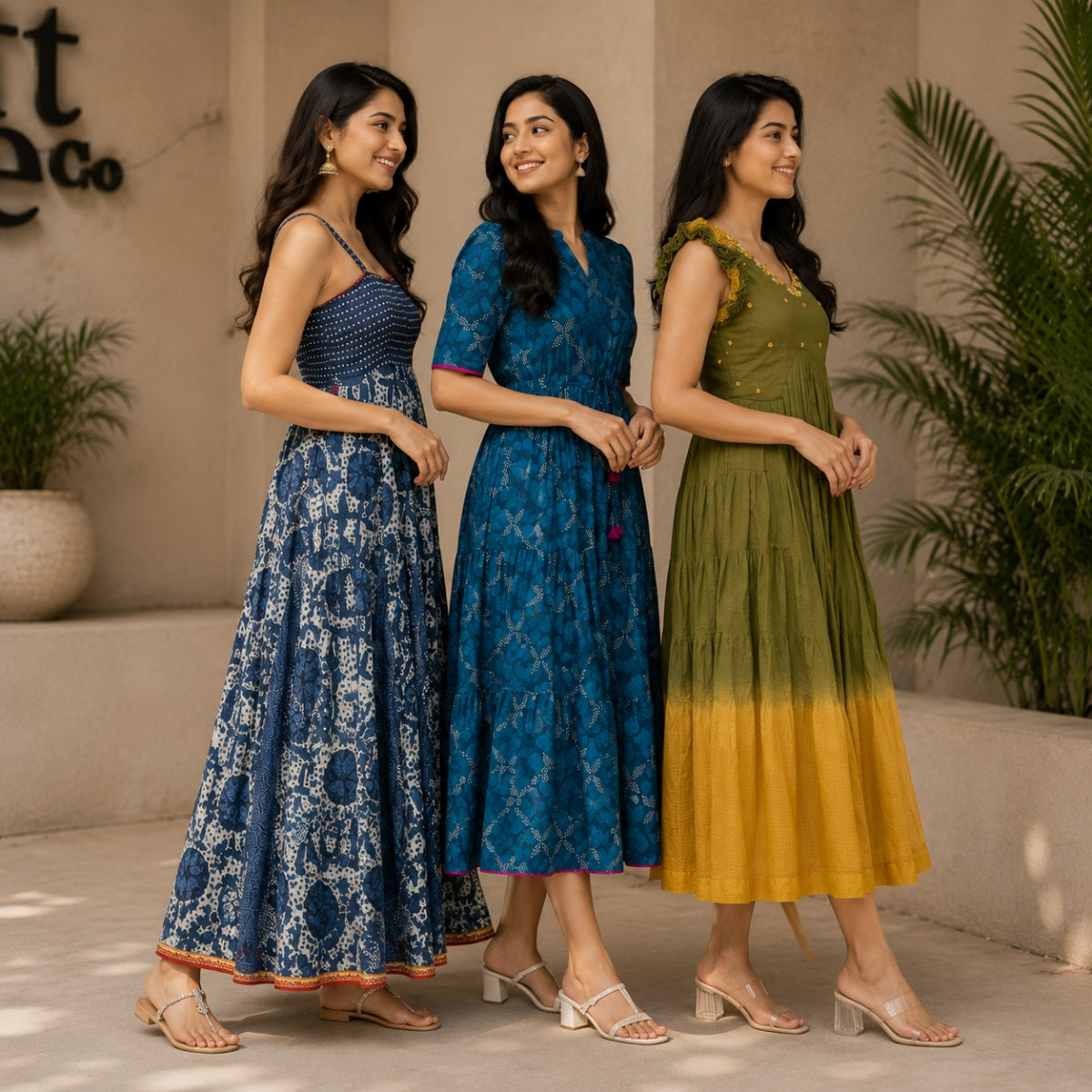 3 Pack Maxi Dress Combo | Trendy Long Dresses with FREE Black Palazzo | MD-03