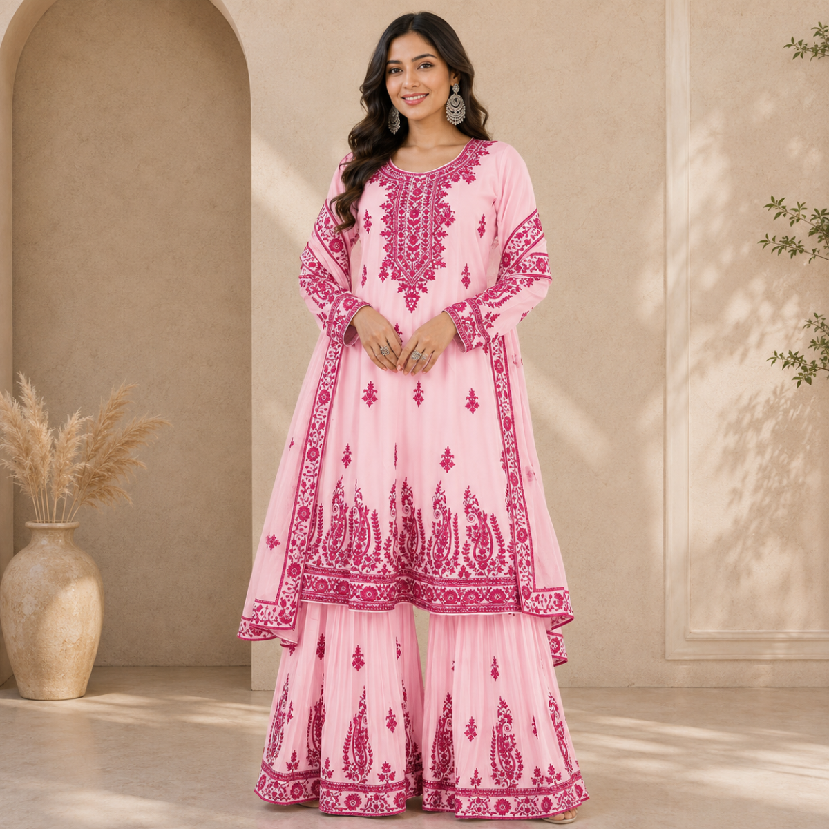 2 Combo Women’s Printed Kurta Sharara Sets | KS-3