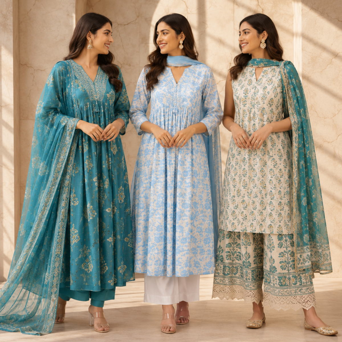 3 Women's Kurta Set with Dupatta | Comfortable Fit ( KS3 )