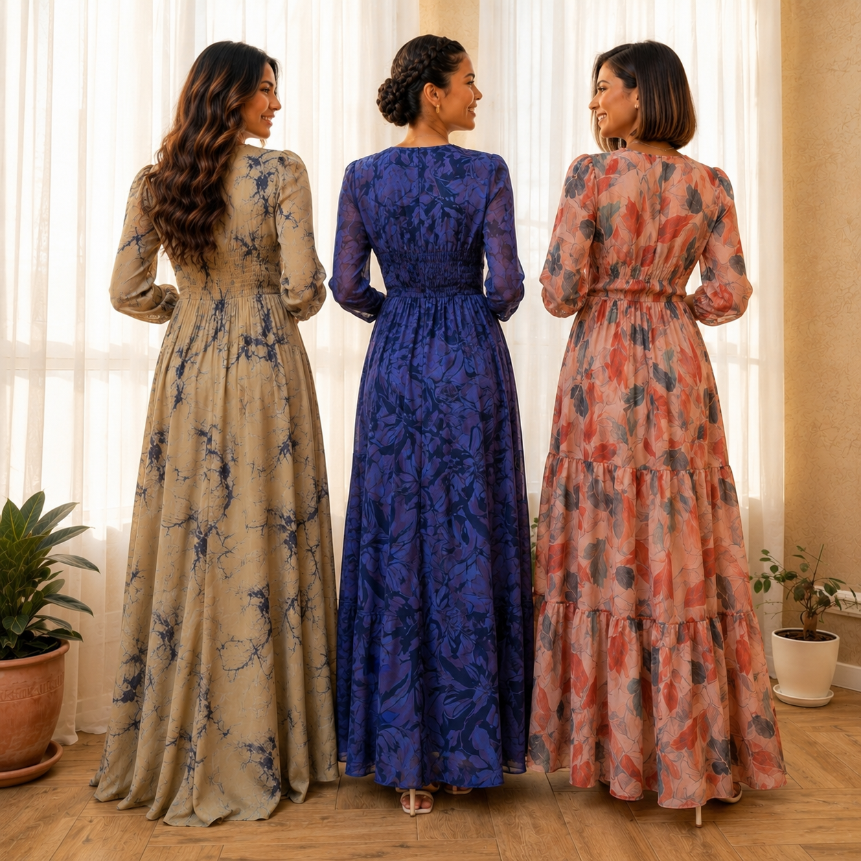 3 Women’s Printed Maxi Dress Collection ( P7 )