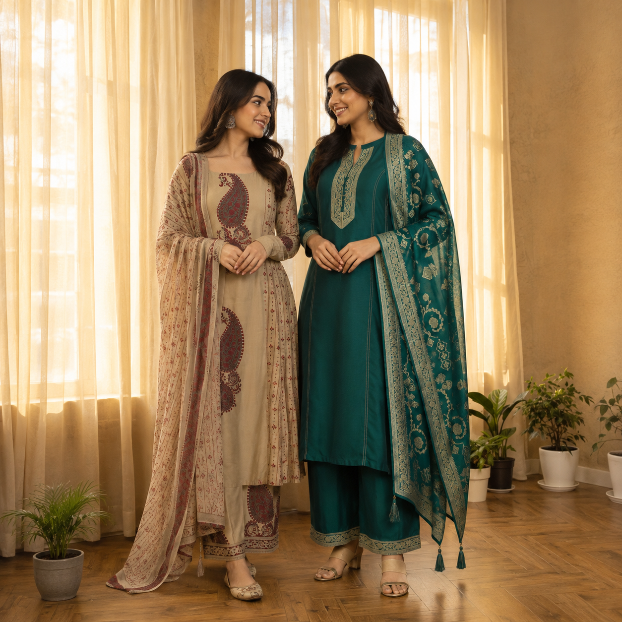 2 Combo Women’s Kurta Sets with Dupatta ( K8 )