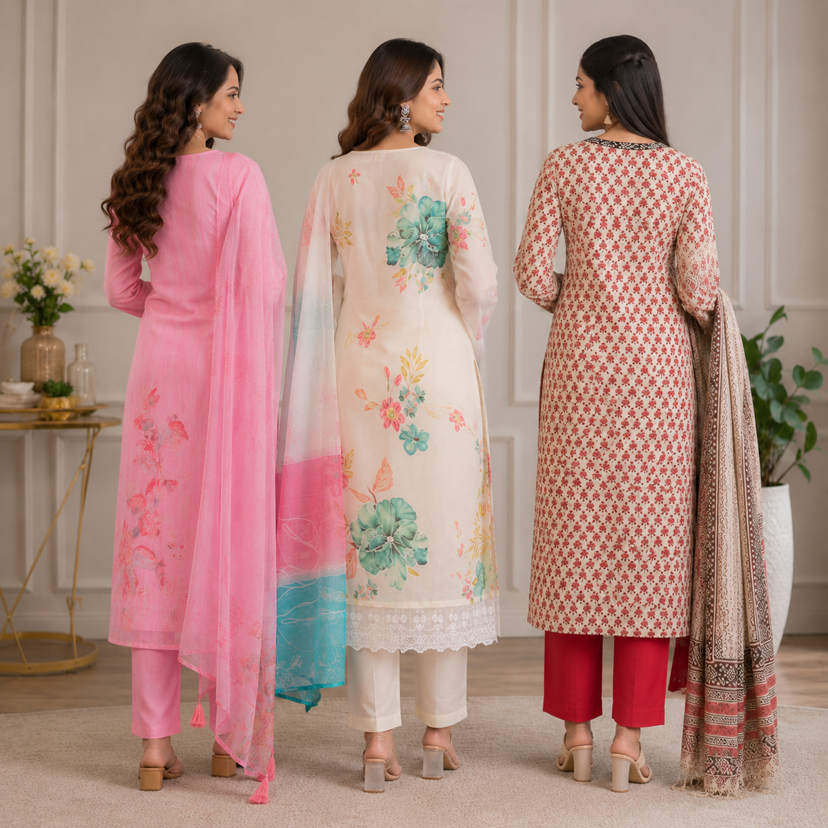 3 Kurta Sets With Dupatta | Ethnic look | (N-5)