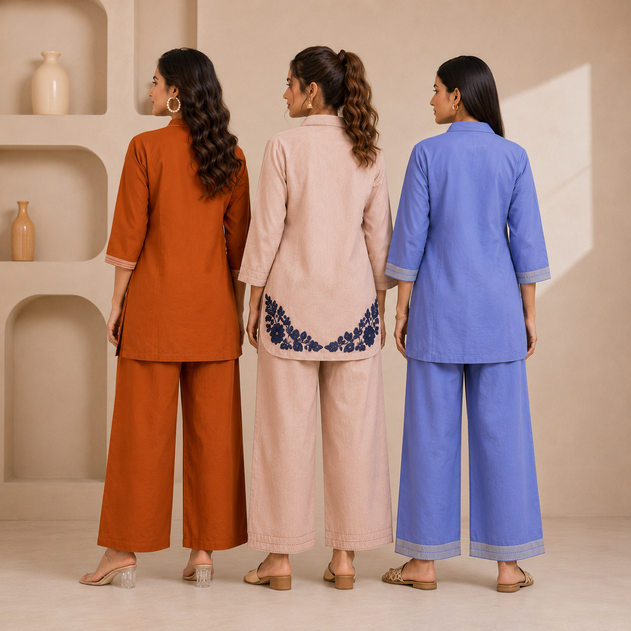 3 Cotton Co-ord Sets | Top + Bottom |  3CS_76