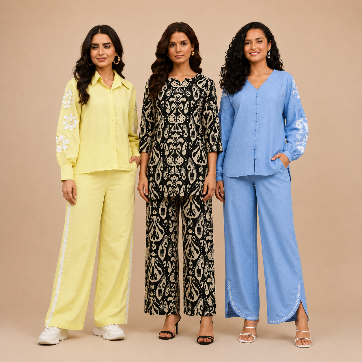 3 Cotton Co-ord Sets | Top + Bottom |  3CS_75