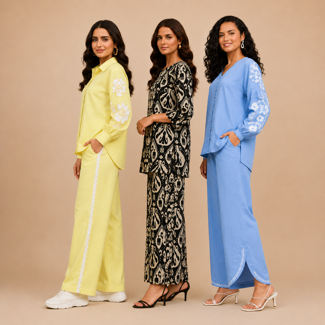 3 Cotton Co-ord Sets | Top + Bottom |  3CS_75