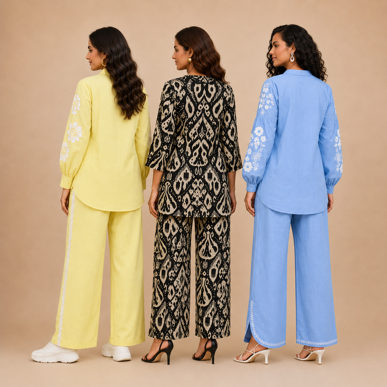 3 Cotton Co-ord Sets | Top + Bottom |  3CS_75