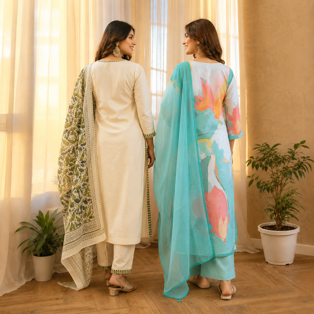 2 Combo Women’s Kurta Sets with Dupatta ( K1 )