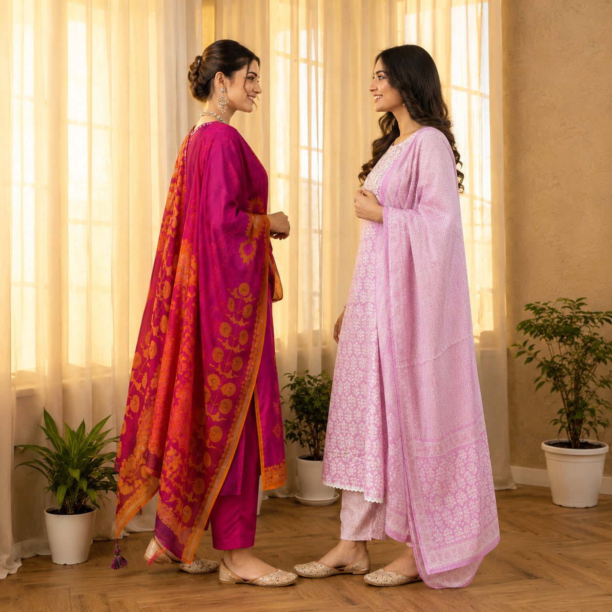 2 Combo Women’s Kurta Sets with Dupatta ( K2 )