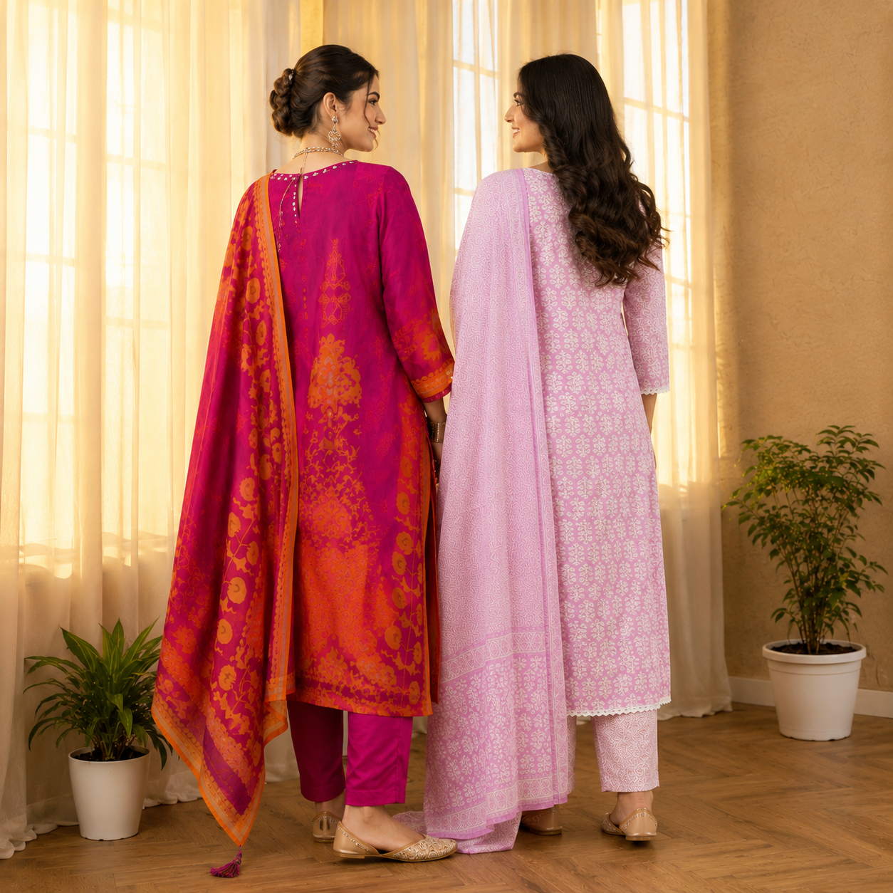2 Combo Women’s Kurta Sets with Dupatta ( K2 )