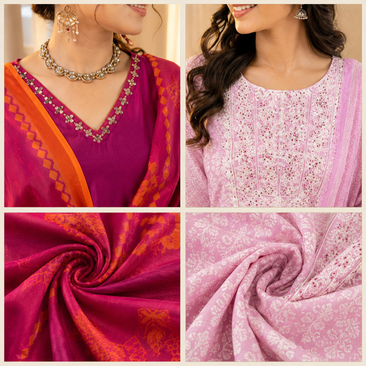 2 Combo Women’s Kurta Sets with Dupatta ( K2 )
