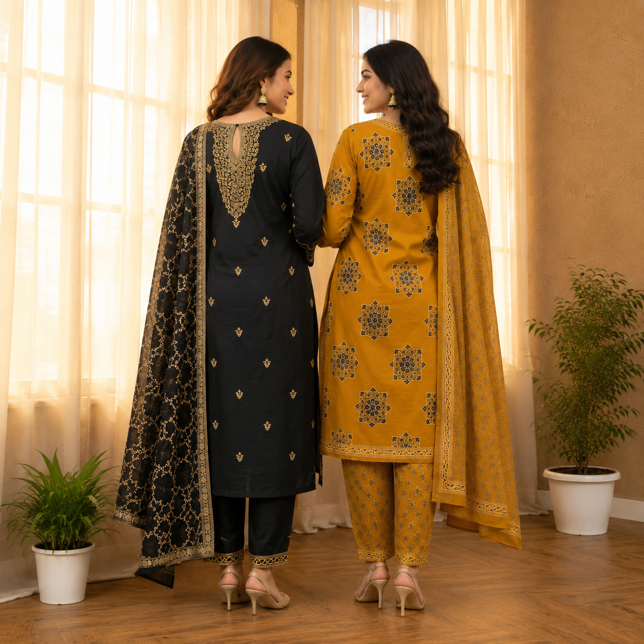 2 Combo Women’s Kurta Sets with Dupatta ( K4 )