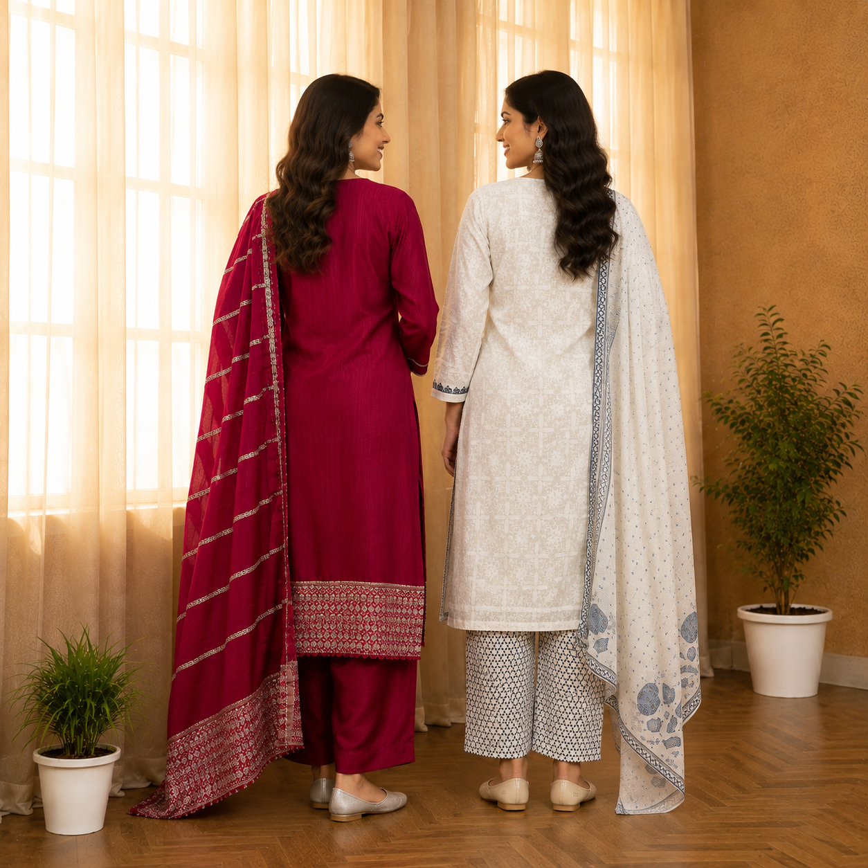 2 Combo Women’s Kurta Sets with Dupatta ( K6 )