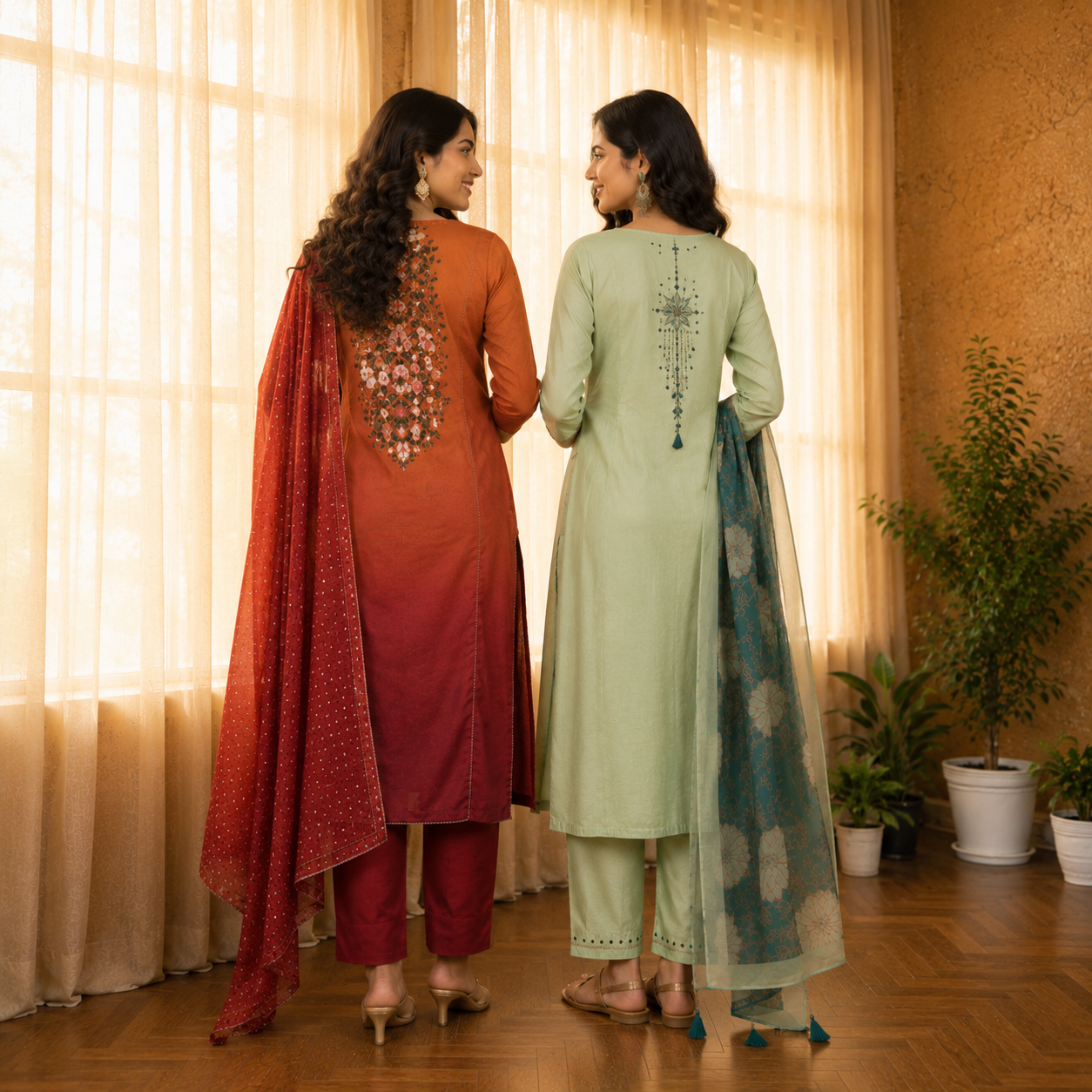 2 Combo Women’s Kurta Sets with Dupatta ( K9 )