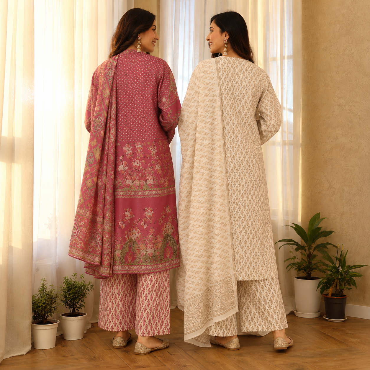 2 Combo Women’s Kurta Sets with Dupatta ( K10 )