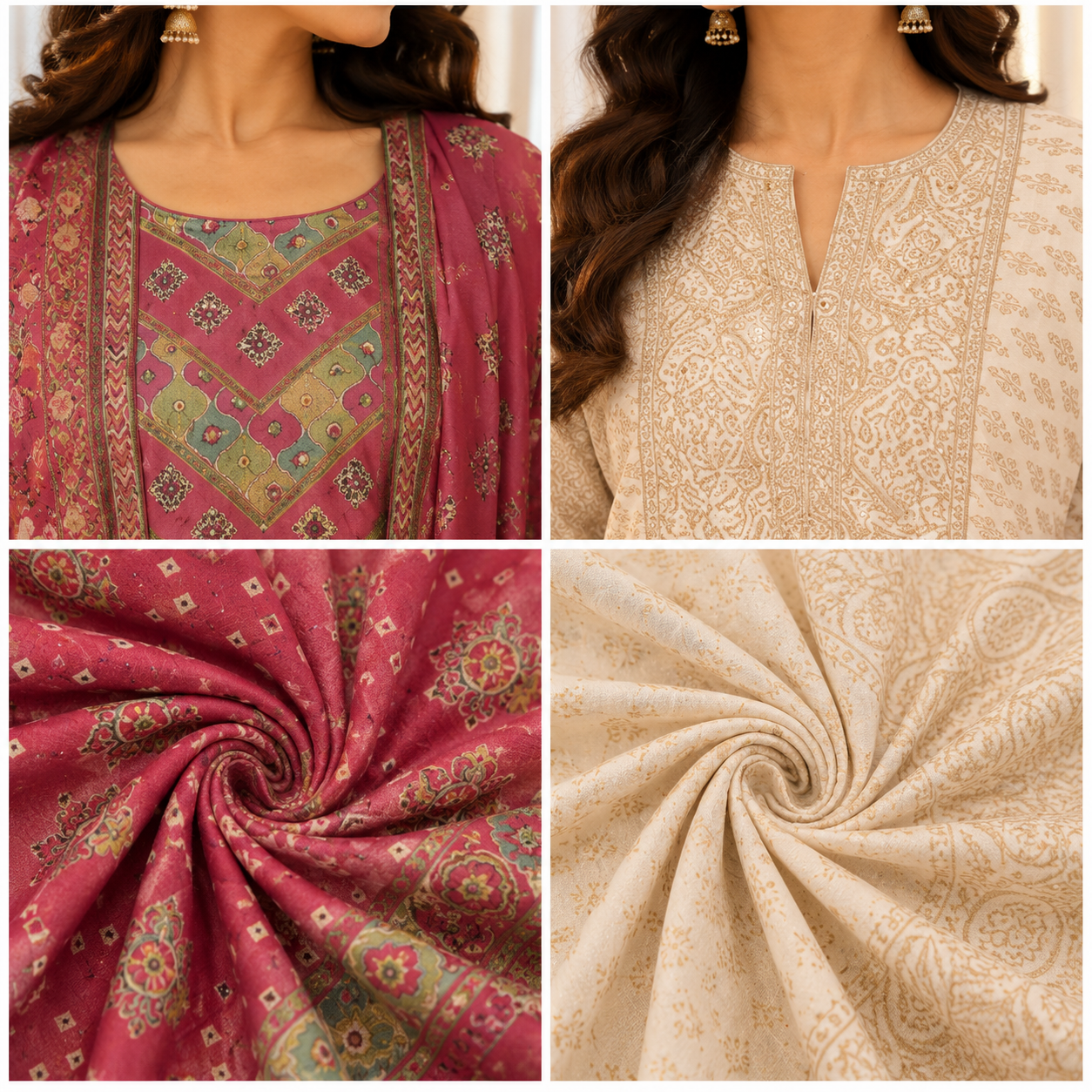 2 Combo Women’s Kurta Sets with Dupatta ( K10 )