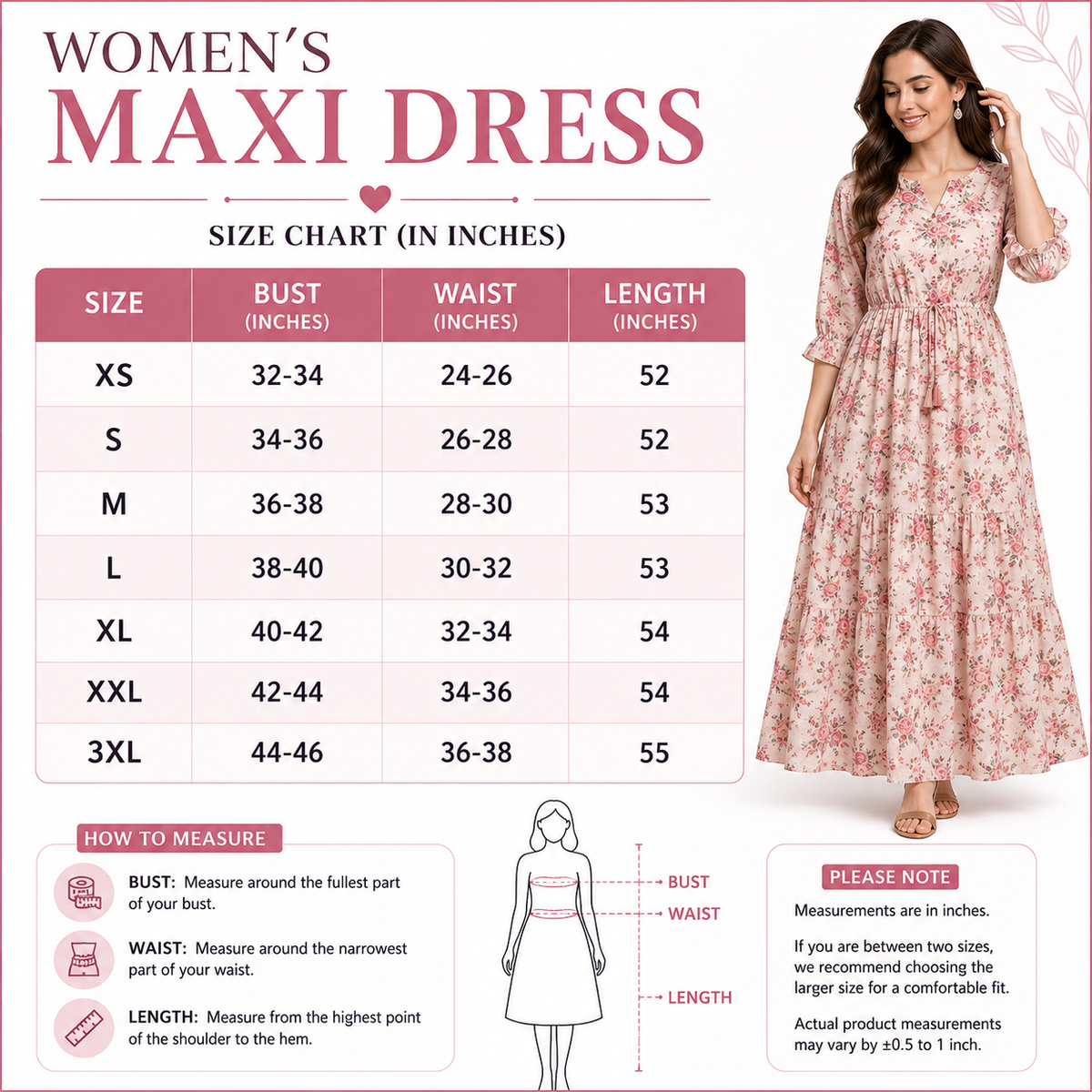 3 Printed Maxi Dress – Style Meets Comfort | MD-01