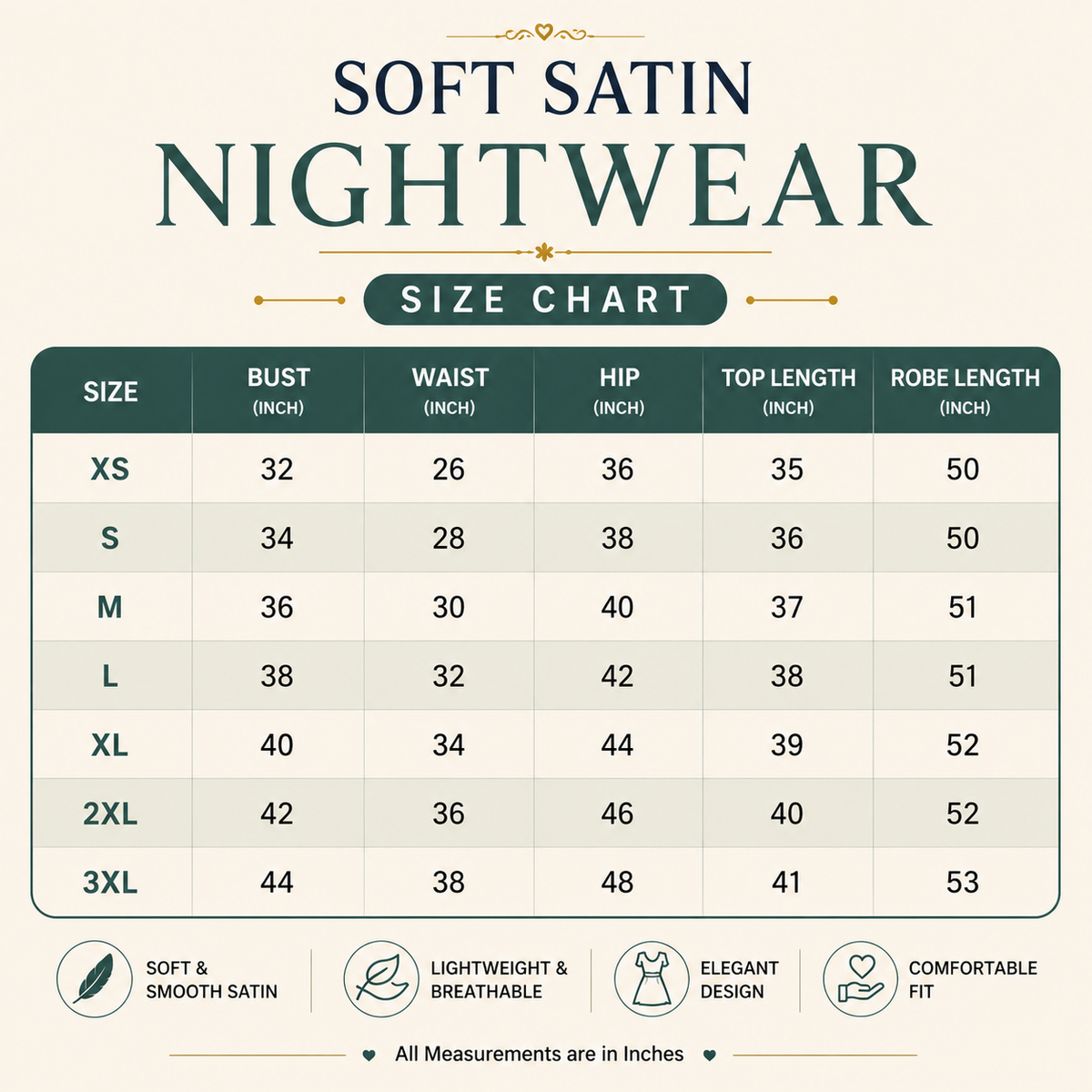 3 Soft Satin Nightwear ( N-5 )