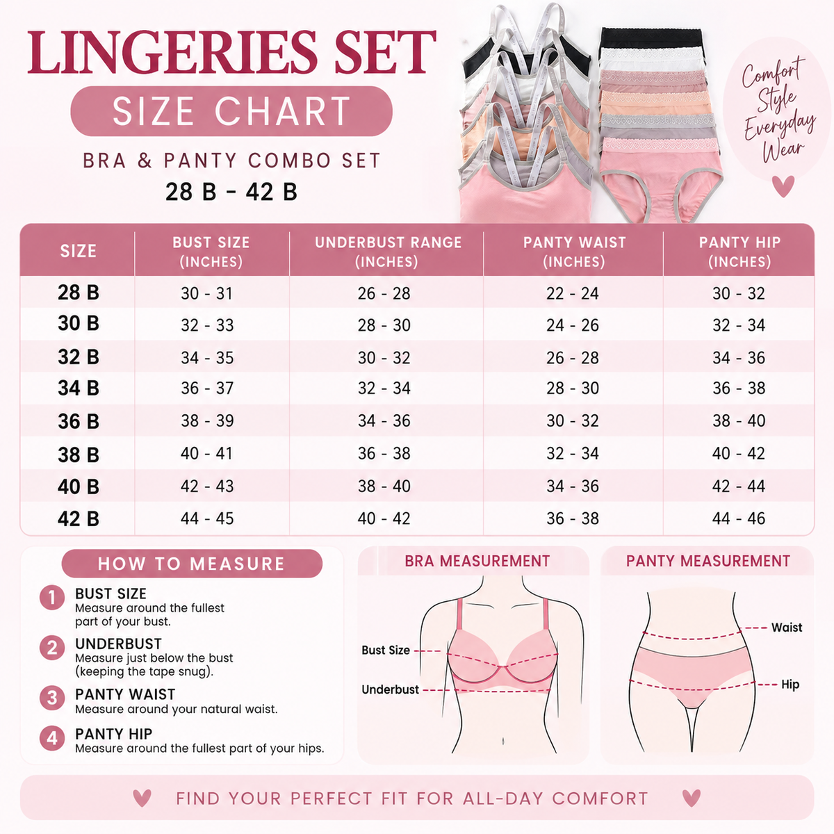5 Combo Comfort Set - Every day for women ( C3 )