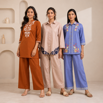 3 Cotton Co-ord Sets | Top + Bottom |  3CS_76