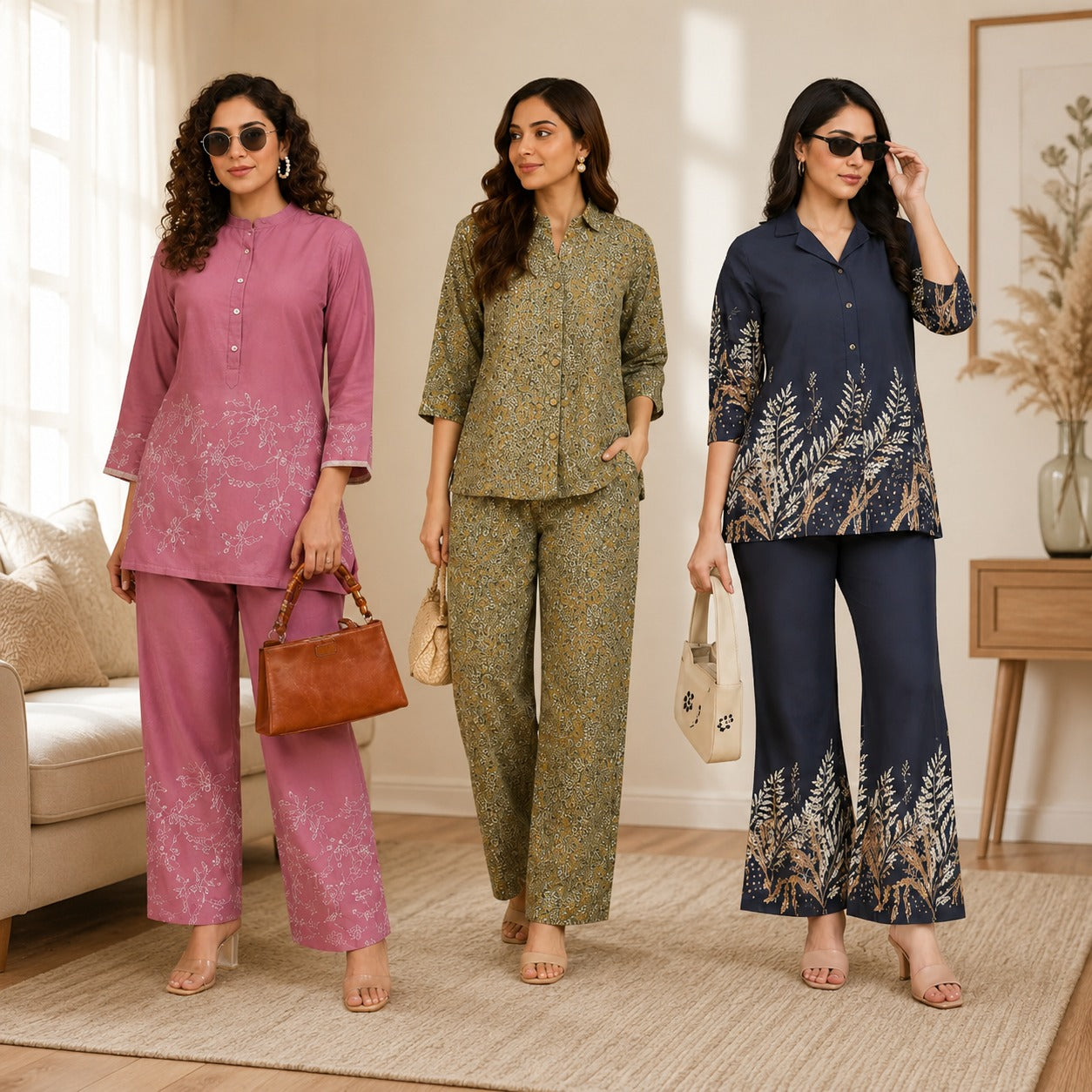 Women’s Co-Ord | Pack of 3 | Printed Casual Wear