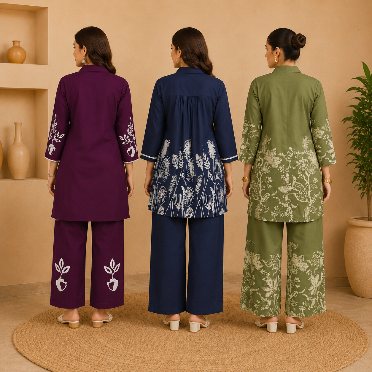 Women’s Printed Co-Ord | Pack of 3 | Casual Ethnic Fusion Wear