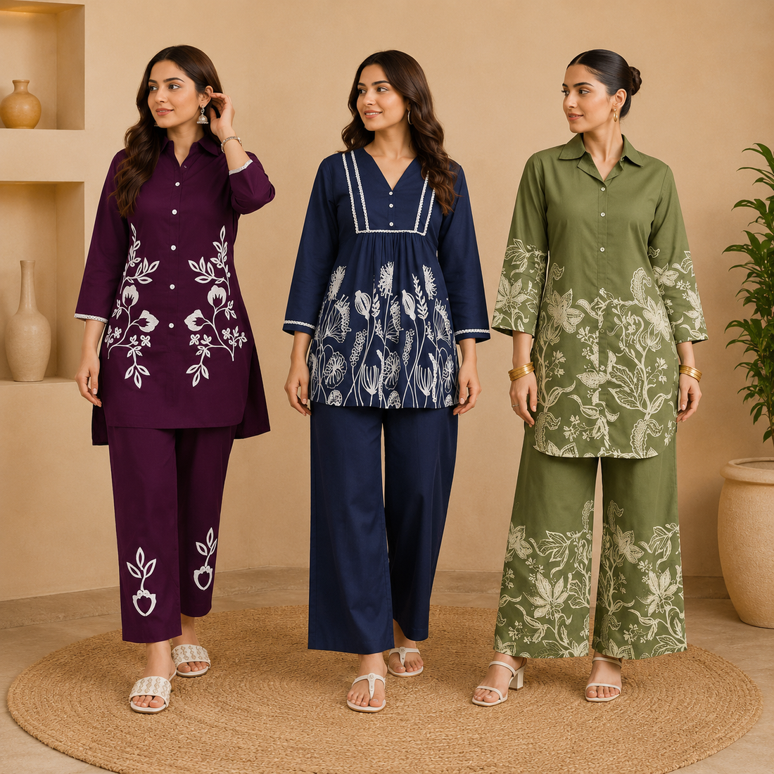 Women’s Printed Co-Ord | Pack of 3 | Casual Ethnic Fusion Wear