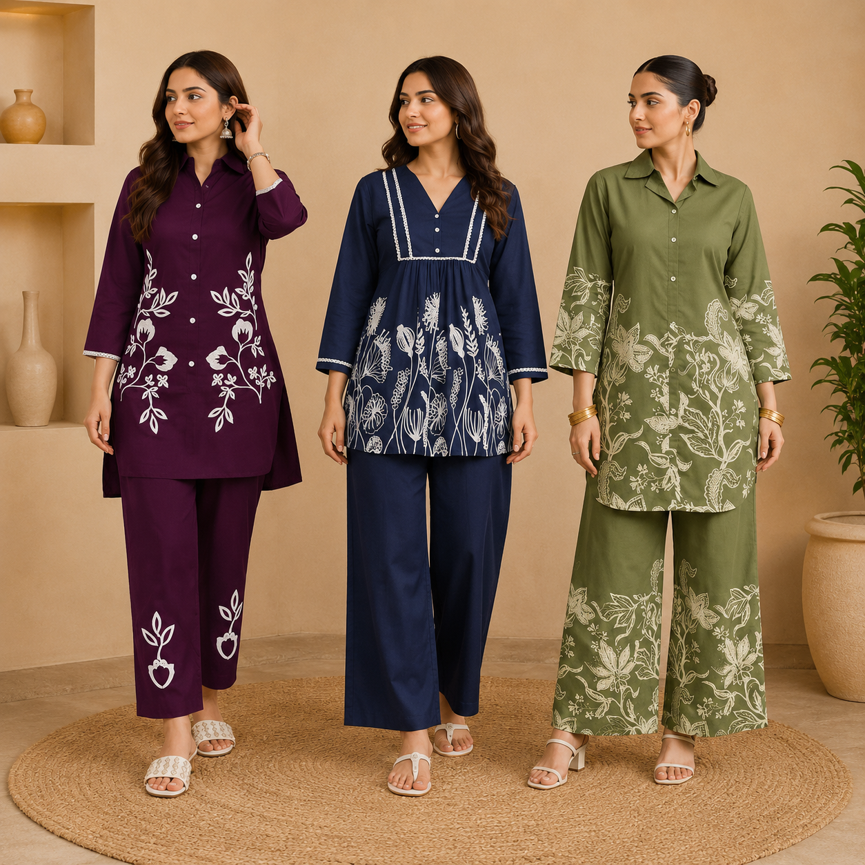Women’s Printed Co-Ord | Pack of 3 | Casual Ethnic Fusion Wear